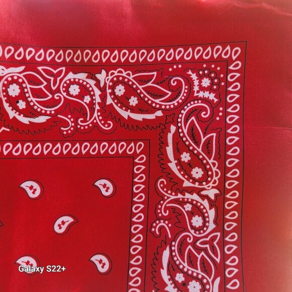 Red White Blue Colorful Bandanas 21x21 Inch Square Western Style Set of 3 - Picture 5 of 13